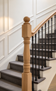 Solid Wood <b>Stair</b> <b>Railings</b> with Glass Panels Eco-friendly Contemporary Design Durable <b>Indoor</b> Outdoor Use 1 Year Warranty - Product Image 5