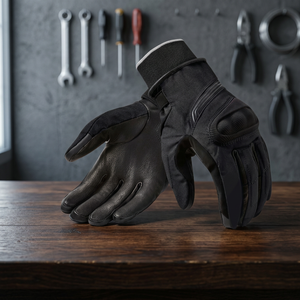 Custom Design Winter <b>Half</b> Finger Racing Motorbike Gloves Touch-Screen Non-<b>Slip</b> Waterproof Breathable Knuckle Protection PU - Product Image 3
