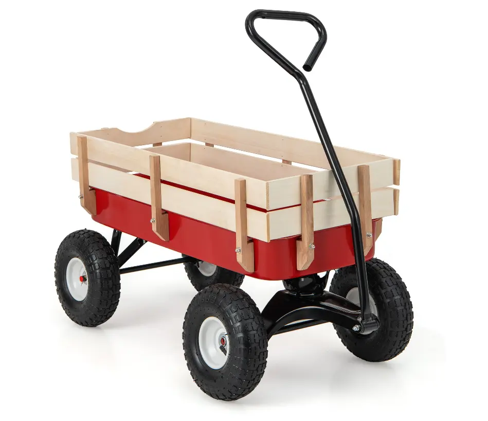 Hochwertiger Strand-Holzwagen Kinder-Klappwagen Garten-Kartusche Wagen Garten-Strolley-Wagen