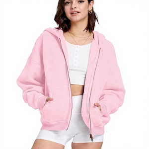 Sudadera con capucha para mujer, extragrande, lavado ácido, peso pesado 360 GSM, 100% algodón polar, cremallera completa, estilo vintage, impermeable, chaqueta de moda de invierno - Product Image 4