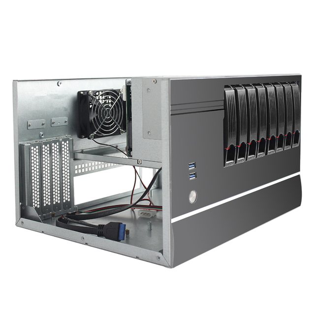 NAS 8 Bay Hot Swap Server Case with 3.5 HDD Micro Atx Nas Tower Chassis for assembling Nas Storage Server