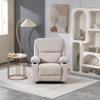 Canapé inclinable motorisé de style contemporain en tissu doux, économique, avec porte-gobelets pour home cinéma et salon