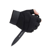 Gants tactiques noirs en microfibre, résistants aux coupures, anti-couteau, demi-doigts, antidérapants, durables, pour le combat