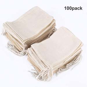 Sachets de thé en maille de nylon PA vides biodégradables en forme de pyramide avec cordons de serrage - Product Image 3