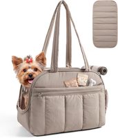 Sac de transport pour chien en polyester respirant avec fermeture éclair pour petits chiens jusqu'à 13 lb, sac de voyage léger pour chiot, sac fourre-tout souple