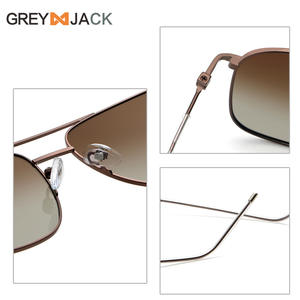 Lunettes de soleil polarisées pour hommes Grey Jack, monture en métal, verres TAC, protection UV400, type 3, pare-soleil, couleur or - Product Image 4