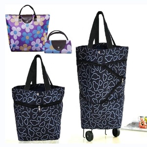 Caddie de courses pliable Greenlife en microfibre avec roulettes, sac de supermarché réutilisable avec fermeture éclair pour femmes - Product Image 6