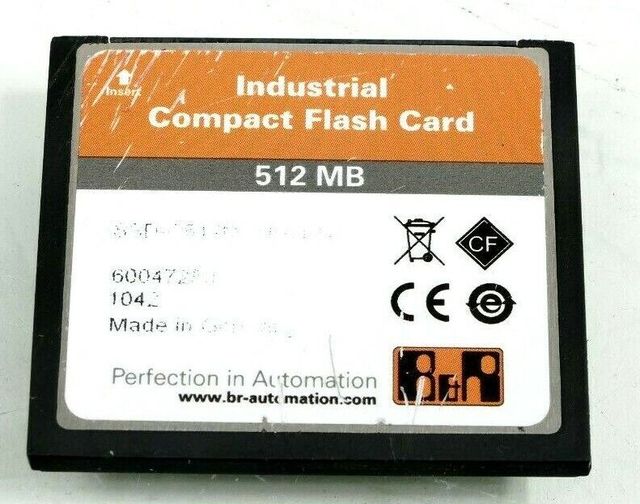 PLC B&amp;R Industrial Compact Flash Card 512MB | Rev. C0 | 5CFCRD.0512-04 Warranty Product
