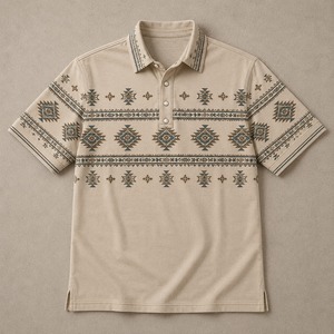 High Quality Western <b>Shirts</b> Men <b>Cowboy</b> Quick Dry Athletic Thin Height Elasticity Vintage Printing Polo Golf Men <b>Shirt</b> - Product Image 4