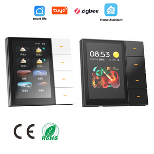 Lot de 2 interrupteurs muraux intelligents pour maison connectée, relais 4 voies, 8 scènes, capteur <span class=keywords><strong>radar</strong></span>, variateur de lumière, télécommande sans fil, compatible Home Assistant F3, 240V UK - Product Image 1