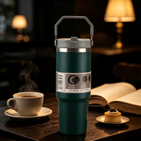 Tumbler Sedotan Lipat Grosir 20oz/30oz, Mug Perjalanan Anti Bocor, Vakum Panas/Dingin, Tumbler Sublimasi, Botol Air Olahraga Gym