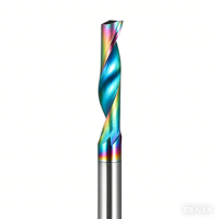 Fraise à spirale simple en alliage de tungstène-cobalt 55HRC de marque OEM pour centre d'usinage CNC, fraisage en montée, pour le bois