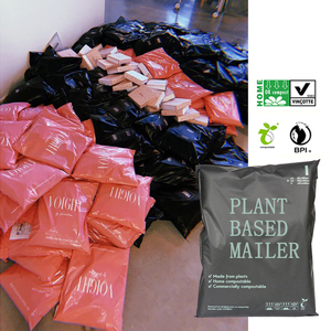 Custom Logo Printed clothing package Compostable Mailer Biodegradable Poly Courier Shipping Packaging Plastic Black Mailing Bag