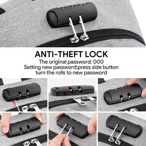 Sac à dos étanche antivol de haute qualité pour ordinateur portable Port de charge USB fermeture à glissière doublure en Polyester pour voyage école de commerce - Product Image 4