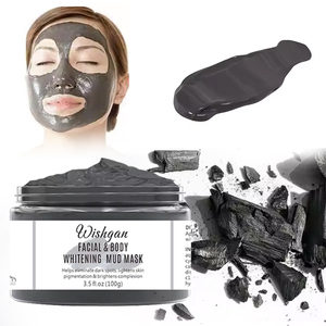 Máscara de barro del Mar Muerto de carbón de limpieza de brillo personalizada máscara de arcilla súper volcánica máscara de pelar activada por cara negra - Product Image 1