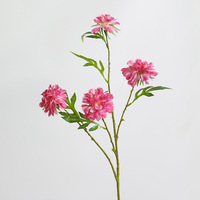 Hochwertige 4-Köpfige Seiden-Kunstblumen Scabiosa-Strauß für Eventdekoration
