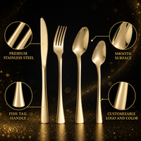 Ensemble de couverts fantaisie en métal AOOSY, vaisselle en acier inoxydable avec motif queue de poisson, couverts pour restaura