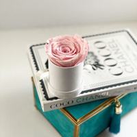 Cadeau de luxe, roses uniques au toucher réel dans une boîte ronde carrée, fleurs naturelles préservées durables pour mariage