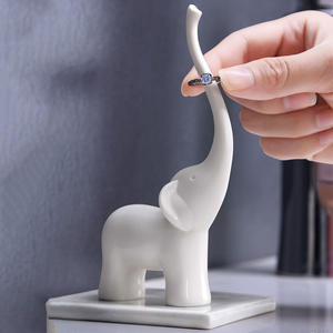 Подставка для меламиновых ювелирных изделий из фарфора, белого лебедя и слона - Product Image 3