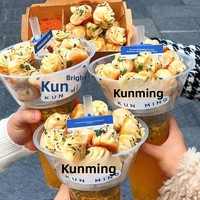Nachtmarktstraatverkoper 2-in-1 spuitgegoten bekers transparante snackkommen gebakken broodjes cola drank gecombineerde bekers