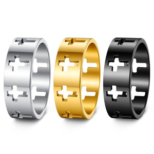 Anillo de Acero Inoxidable con Cruz Hueca Exótica, Unisex, para las Fiestas de Pascua - Product Image 2