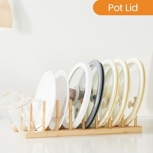 ZB BSCI fabbrica di bambù piatto morente cremagliera pentola coperchio piatto di <span class=keywords><strong>legno</strong></span> titolare per Cabinet tagliere organizzatore - Product Image 2