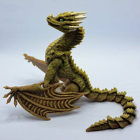 Vashine Figurine de dragon articulée imprimée en 3D, dragon de feu flexible pour décoration de bureau, cadeau fantastique