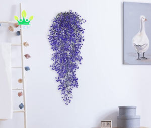 2 stuks kunstmatige hangende gras- en klimopbloemen voor thuis, tuin, kantoor, bruiloftdecoratie - levensecht met lange levensduur - Product Image 3