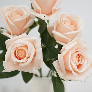 उच्च गुणवत्ता वाली हस्तनिर्मित भूरे रंग की गुलाबी कॉफी लाल गुलाब वास्तविक स्पर्श कृत्रिम रेशम यूरोपीय शैली शादी सजावट फूल - Product Image 2