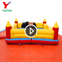 Tapis de sécurité gonflable de luxe pour machine de rodéo mécanique commerciale, idéal pour les parcs d'attractions et événements de carnaval