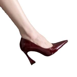 Sandalias de tacón de moda de verano para mujer, zapatos de tacón alto informales, cómodos y versátiles, de cuero genuino - Product Image 1