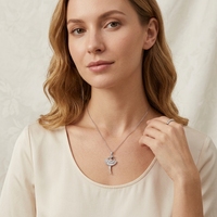 Kalung Balerina Tembaga Mewah 2026 untuk Wanita dan Remaja Putri, Lapis Emas 18K, Rantai Link, Liontin Penari CZ Baguette Meruncing, Perhiasan Grosir