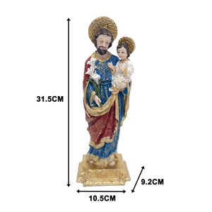 Estátua Religiosa Personalizada de São José Segurando o Menino Jesus em Resina para Artigos Religiosos Católicos Fornecedor de Igreja - Product Image 5