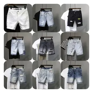 custom print mens 100% cotton denim board shorts hot beach short denim jeans men
