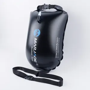 MARJAQE Black Waterproof Dry Waist Pack Rafting Water Sport PVC Inflatable Swimming Buoyancy Swim Buoy Bags