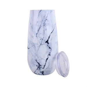 Marble Pattern Stainless Steel Champagne Flute <b>Double</b> <b>Wall</b> Insulated Wine Cup - Product Image 3