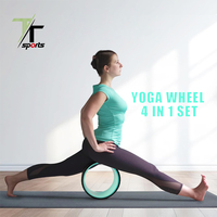 Juego de 3 Ruedas de Yoga de EVA Ecológicas para Gimnasio, Personalizadas y de Venta Caliente, para Aliviar el Dolor de Espalda, Rueda de Yoga 4 en 1, Equipo de Gimnasio