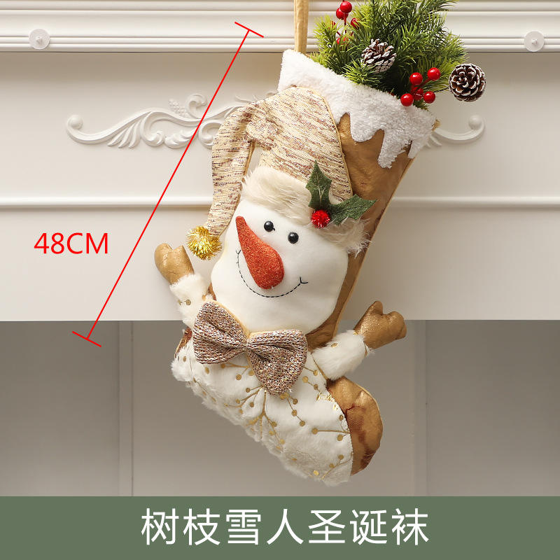 Branch snowman Christmas stockings
