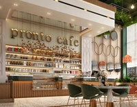 Café moderne conçoit des idées de cafés créatifs vitrines vitrine décoration de magasin populaire pour café