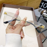 Lunettes de soleil carrées dégradées de marque M pour hommes et femmes, tendance 2026, style classique Y2K, sans monture, en métal, pour voyage, protection UV400