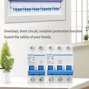 เบรกเกอร์วงจร <span class=keywords><strong>Chint</strong></span> <span class=keywords><strong>DZ47</strong></span>-<span class=keywords><strong>60</strong></span> แบบ C 1P2P3P4P 60A สามเฟส แบบติดราง Din สำหรับใช้ในครัวเรือนขนาดเล็ก 4P MCb - Product Image 4