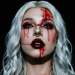 Halloween tatouages temporaires visage autocollant Halloween effrayant réaliste sang cicatrice Gory plaie étanche <span class=keywords><strong>tatouage</strong></span> pour bras <span class=keywords><strong>cou</strong></span> jambe - Product Image 4