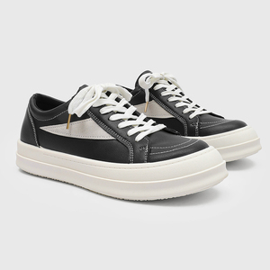 Giày trượt ván unisex cổ thấp, thoáng khí, chất liệu PU, thiết kế chunky đen trắng, thích hợp cho mùa xuân, hè, thu, phong cách đi bộ. - Product Image 3