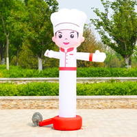 Costume de mascotte gonflable en tissu Oxford Longgang Waiter Boy Waving Character - Durable, résistant au soleil, couleurs personnalisables pour