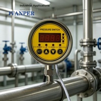 Manomètre numérique avec circuit de contrôle bistable, réglage des limites supérieure et inférieure, courant de commande 3A, surveillance industrielle
