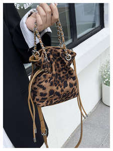 2026 best-selling women's fashionable leopard print waterproof polyester <b>soft</b> bucket <b>bag</b> crossbody <b>bag</b> - Product Image 3
