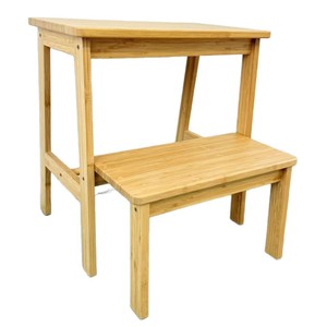 <b>Bamboo</b> Step <b>Stool</b> 45x42x46cm Multi-Function Indoor Home <b>Stool</b> Ottoman - Product Image 2