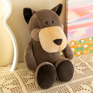 Ensemble de jouets en peluche d'animaux de la jungle réalistes Girafe Éléphant Lion Tigre Poupées douces de la forêt en coton PP - Product Image 6