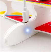 Bricolage électrique biplan avion planeur lumière LED USB Rechargeable EVA mousse mignon ours vol lent Double ailes lancer à la main