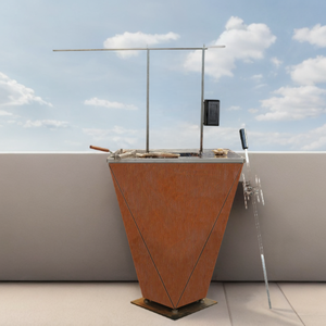 2023 nuevo estilo <span class=keywords><strong>chimenea</strong></span> de jardín de acero resistente a la intemperie patio trasero <span class=keywords><strong>barbacoa</strong></span> al aire libre parrillas de <span class=keywords><strong>barbacoa</strong></span> de Metal de acero Corten - Product Image 3